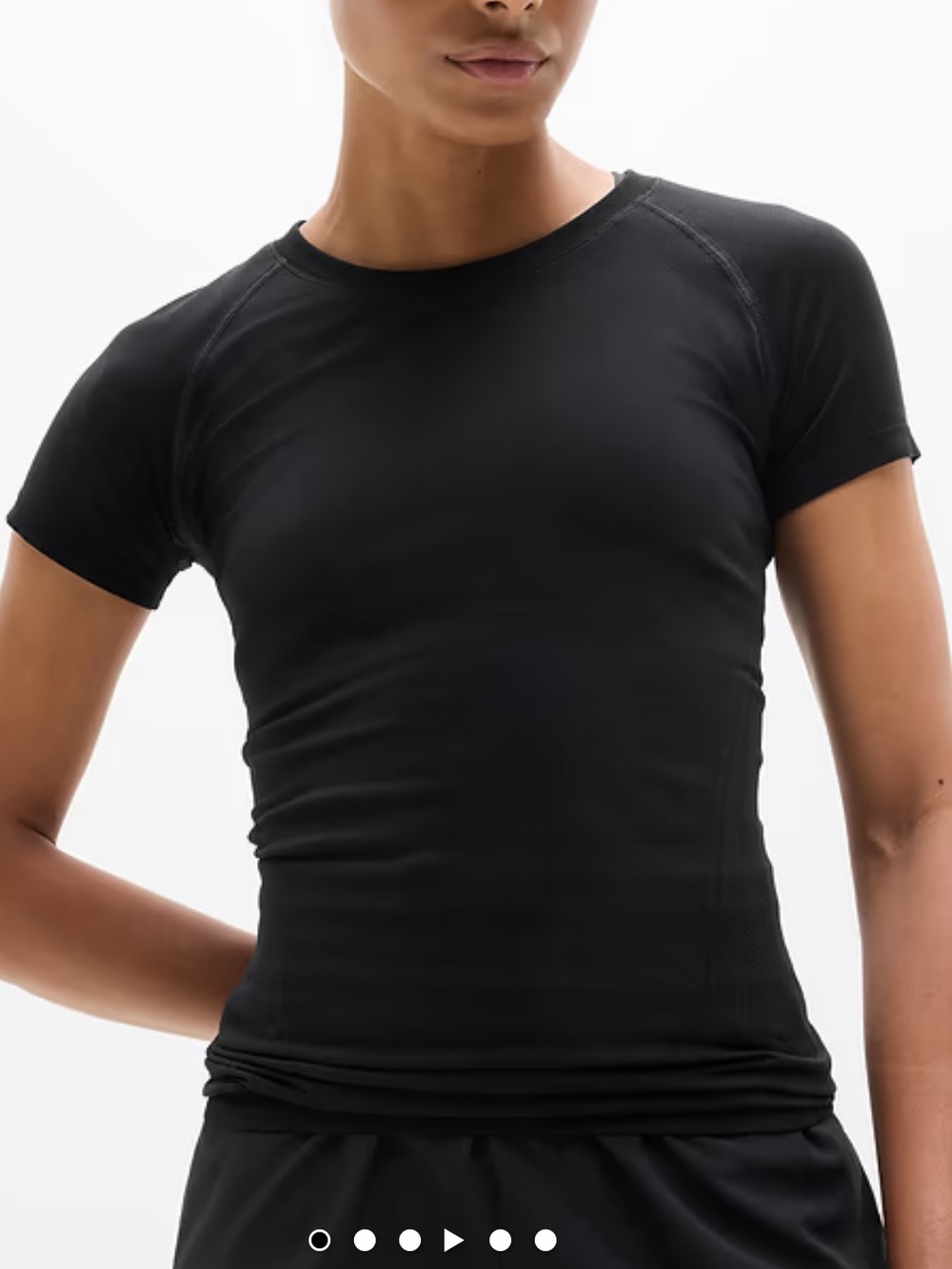 Athleta Black Short Sleeve Momentum Performance Tee